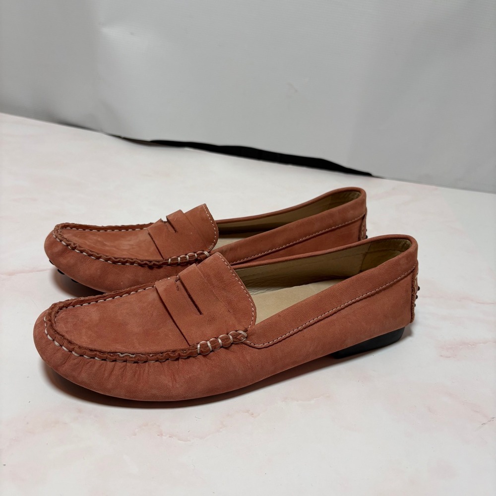 MURRAYS Toggery Nantucket Red Suede Driving‎ Loafer Shoes Men Size 40 RARE